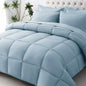 JOLLYVOGUE Full Comforter Set, Ultra-Soft Bed in a Bag Full Size 7 Pieces, Oeko-TEX Certified Bedding Set with Down Alternative Comforter, Sheets, Pillowcases & Shams, Black