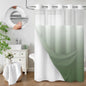 No Hook Shower Curtain with Liner Set Hotel Waffle Burgundy 72W X 75L