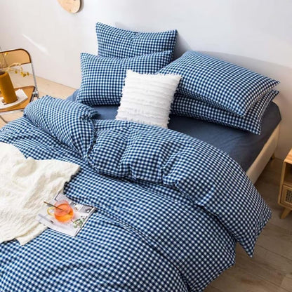 LifeTB Queen Comforter Set Fluffy Plaid Checkered Pattern Modern Style Geometric Comforter with 2 Pillow Shams Grid Plaid Bedding Comforter for Boys Men All Season Queen Size Bed Comforter Set