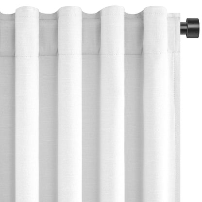 Topfinel Cream Linen Blackout Curtains 84 Inch Long for Bedroom Living Room, Ivory Pinch Pleat Back Tab Full Blackout Drapes Farmhouse Boho Curtains for Window, White Neutral Curtains 52" X 84" 7 FT