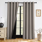 RYB HOME 100% Blackout Black Curtains for Bedroom Living Room 84 inch Long
