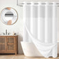 BTTN Cream Ringless Linen Textured Shower Curtain with Snap in Liner, 72x75