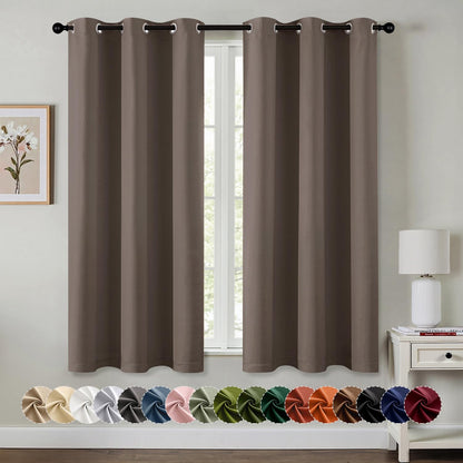 MIULEE Blackout Curtains for Bedroom 2 Panels 40 x 63 Inch Long Black