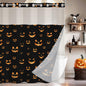 Halloween Shower Curtain, Black and White Funny Ghosts Icons Spooky Cute Halloween Bathroom Curtain Waterproof Fabric Machine Washable with Hooks, 72" Wx72 L
