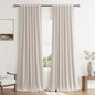 Guken Cream Linen Blackout Curtains 84 Inch Length 2 Panels Set for Living Room Bedroom Back Tab Thermal Insulated 100% Black Out Drapes Room Darkening Window Curtain Ivory Natural Beige