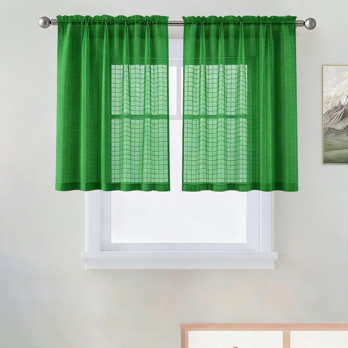 SpaceDresser Sheer Voile Curtains for Living Room 84 Inch Long 2 Panels