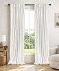 Linen Total Blackout Curtains for Bedroom Living Room 84 Inch, Cream