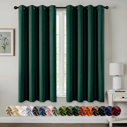 MIULEE Blackout Curtains for Bedroom 2 Panels 40 x 63 Inch Long Black