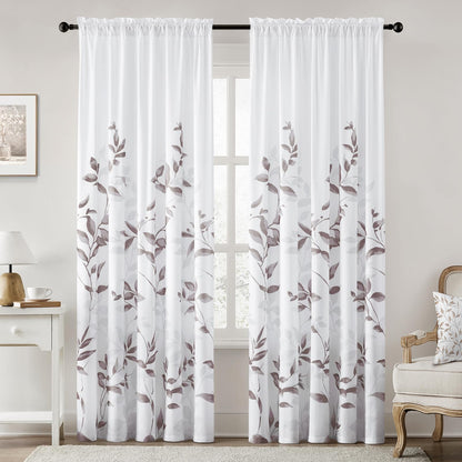 HOMEIDEAS Kitchen Curtains, Short Non-See-Through Privacy Curtains 30"X36"