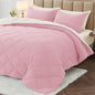 MUXHOMO Full Comforter Set 7 Pieces, Reversible Bed in a Bag, Red/Black