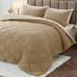 MUXHOMO Full Comforter Set 7 Pieces, Reversible Bed in a Bag, Red/Black