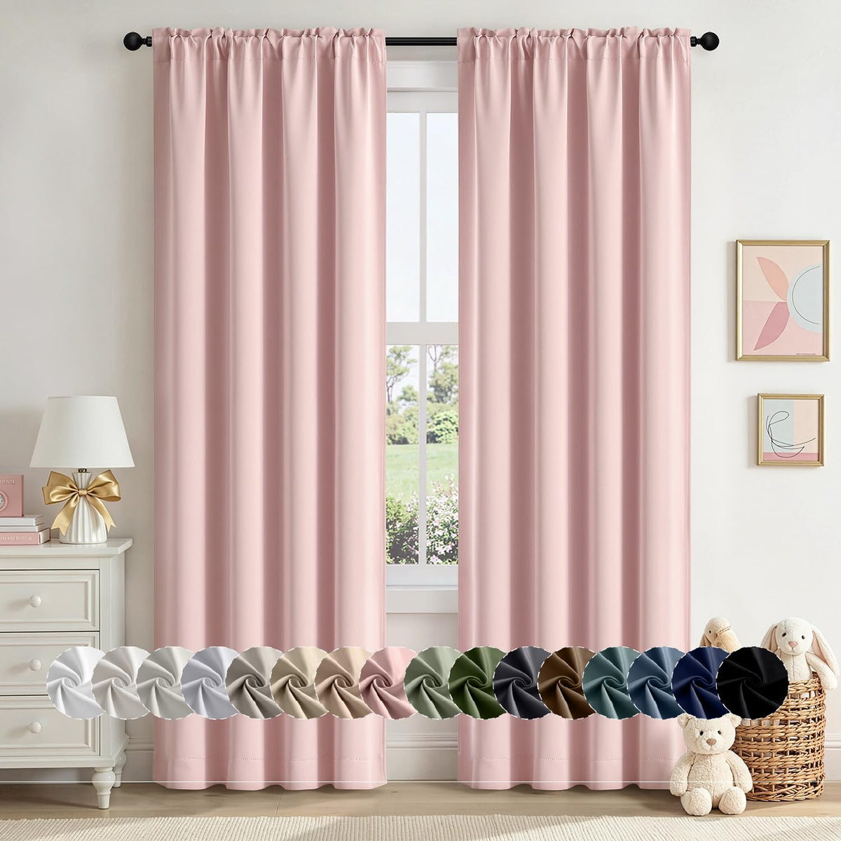 MIULEE Halloween Black Blackout Curtains for Bedroom Room 40"x63" 2 Panels