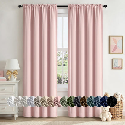 MIULEE Halloween Black Blackout Curtains for Bedroom Room 40"x63" 2 Panels