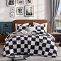 Andency Tan Gingham Comforter Set Twin, Brown Checkered Grid Plaid Bedding