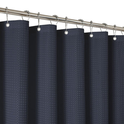 2-in-1 Waterproof Fabric Shower Curtain - No Separate Liner Needed, Hotel-Style Waffle Weave, Effortless Cleaning & Washable Bathroom Shower Curtain Set,72Wx72H,White