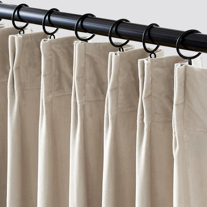 Lazzzy Blackout Curtains Thermal Insulated Curtains Room Window Drapes Super Soft Luxury Curtains for Living Room Bedroom Rod Pocket 2 Panels, 96 Inch Lined | Beige