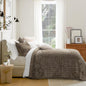 RECYCO Channel Box Stitch Velvet Quilt Set, King Size, Beige