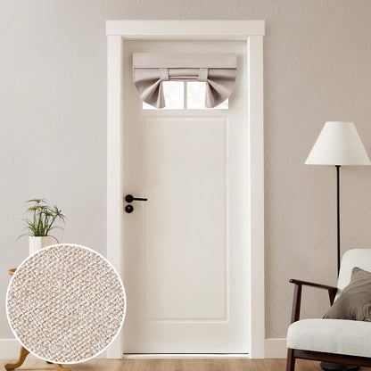 HOMEIDEAS 100% Blackout Linen Door Curtains for French Door 26x68 Inch