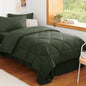 CozyLux Full Comforter Set 82"x86" Burgundy - 7 Piece Bed in a Bag