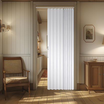 AJAZZ Blackout Accordion Door Magnetic Door Curtain Folding Closet Doors Curtain Invisible for Bedroom Room Living Room Doorway, Grey 42" W x 78" L, 1 Panel