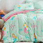 SLEEP ZONE Comforter Set Bed in A Bag, 7 Pieces Girls, Cattoon Pattern for Kids, Toddlers, Teens, Ultra Soft and Washable (Garden Secret,Full/Queen)