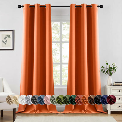 MIULEE Blackout Curtains for Bedroom 2 Panels 40 x 63 Inch Long Black
