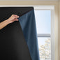 Autohesion Curtains for Windows,Bedroom Blackout Curtains for - Thermal Lnsulated No Drill Curtains Room Darkening Black Small Drapes, JILRON,(1 Panels,35Wx48L inch-Black)