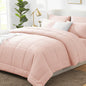 CozyLux Queen Comforter Set Black - 7 Pieces Bed in a Bag