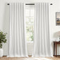 Topfinel Cream Linen Blackout Curtains 84 Inch Long for Bedroom Living Room, Ivory Pinch Pleat Back Tab Full Blackout Drapes Farmhouse Boho Curtains for Window, White Neutral Curtains 52" X 84" 7 FT