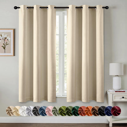 MIULEE Blackout Curtains for Bedroom 2 Panels 40 x 84 Inch Long Black