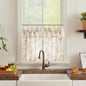 jinchan Floral Linen Kitchen Tier Curtains, 24 Inch, 2 Panels, Green