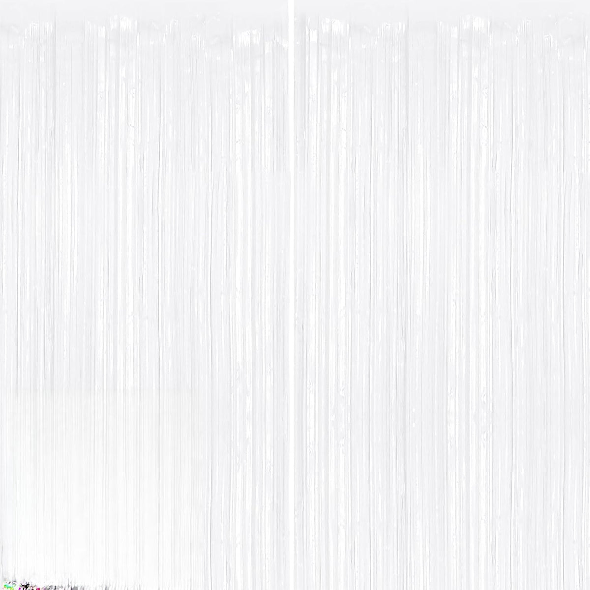 GCB 2Pack Black Metallic Tinsel Foil Fringe Curtain, Black Curtain Backdrop