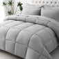 JOLLYVOGUE Full Comforter Set, Ultra-Soft Bed in a Bag Full Size 7 Pieces, Oeko-TEX Certified Bedding Set with Down Alternative Comforter, Sheets, Pillowcases & Shams, Black