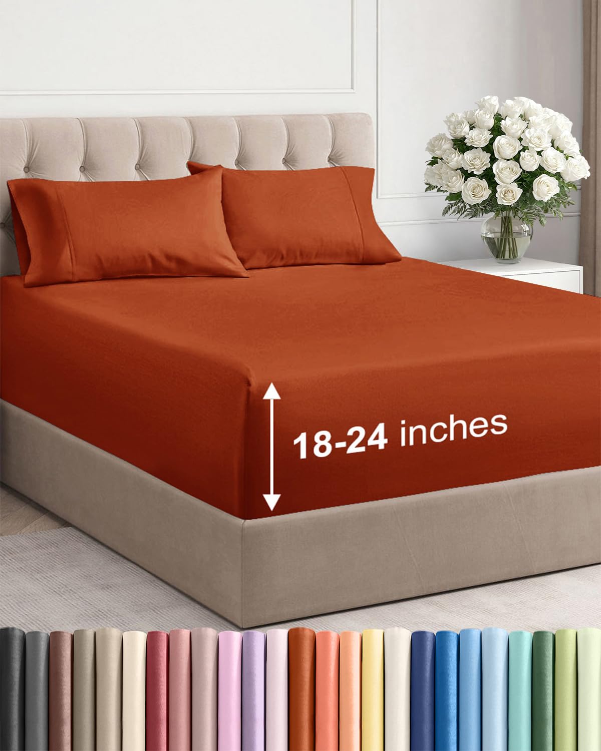 CGK Extra Deep King Sheet Set - 6pc Cooling Sheets - White
