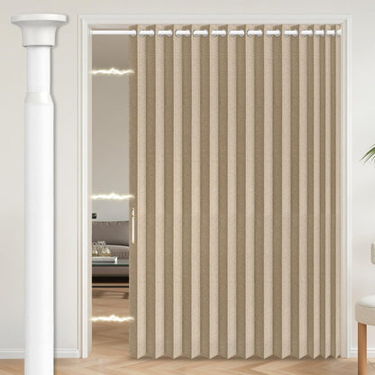 AJAZZ Blackout Accordion Door Magnetic Door Curtain Folding Closet Doors Curtain Invisible for Bedroom Room Living Room Doorway, Grey 42" W x 78" L, 1 Panel