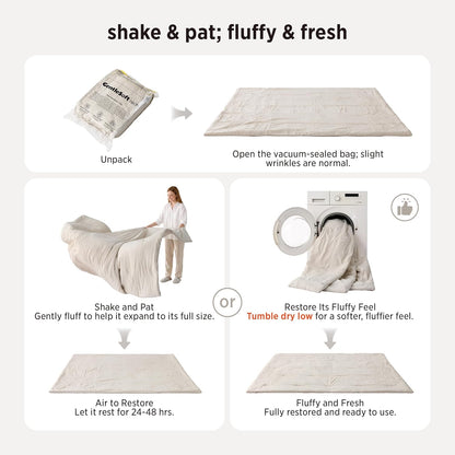 Bedsure King Comforter Set Prewashed Soft Bedding Set 3Pcs Beige 104"x90"