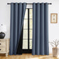 RYB HOME 100% Blackout Black Curtains for Bedroom Living Room 84 inch Long
