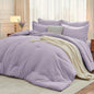 MUXHOMO Queen Comforter Set 7 Pieces, Soft Bed in a Bag, Olive Green