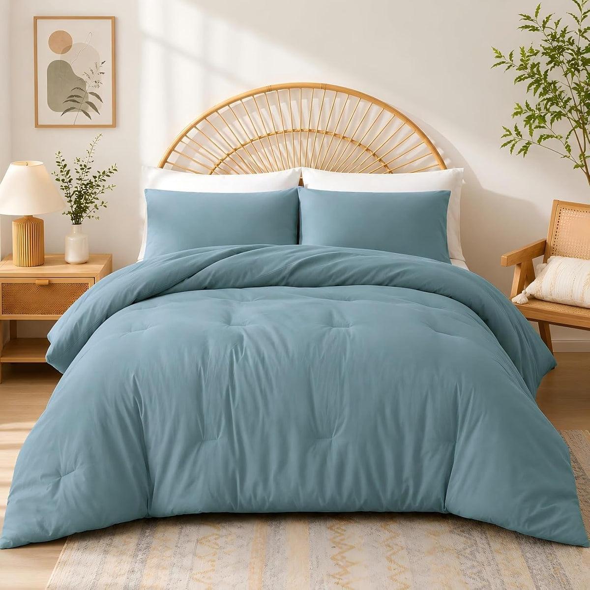 weigelia Pink Comforter Set Full Size, All Season Lightweight Bedding Set