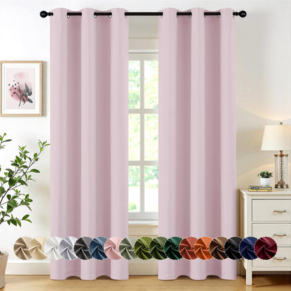 MIULEE Blackout Curtains for Bedroom 2 Panels 40 x 63 Inch Long Black
