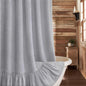 Farmhouse Shower Curtain Ruffle Linen Beige 72" W x 72" L