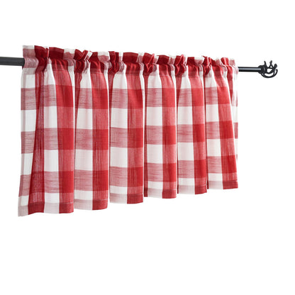 Taupe White Check Kitchen Tier Curtains for Basement Laundry 27x36 2pcs