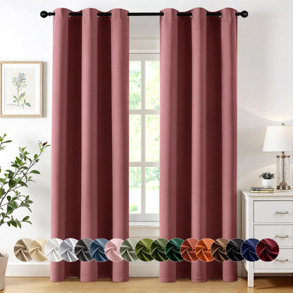 MIULEE Blackout Curtains for Bedroom 2 Panels 40 x 63 Inch Long Black