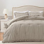 HARBOREST Queen Comforter Ruffle Black, Fluffy Queen Bedding, 3 Pieces Shabby Chic Comforter Set(1 Comforter & 2 Pillow Shams)