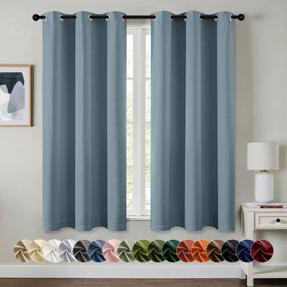 MIULEE Blackout Curtains for Bedroom 2 Panels 40 x 63 Inch Long Black