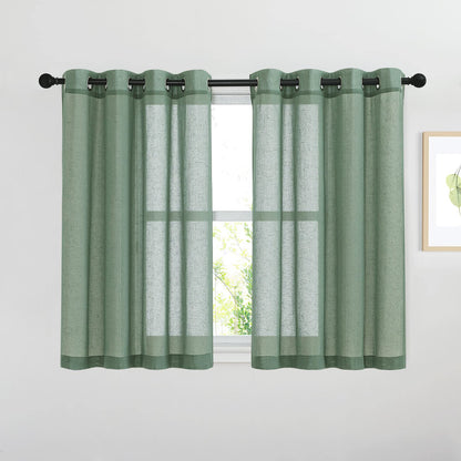 NICETOWN Semi Sheer Linen Ivory Curtains for Bedroom, W52xL84, 2 Panels