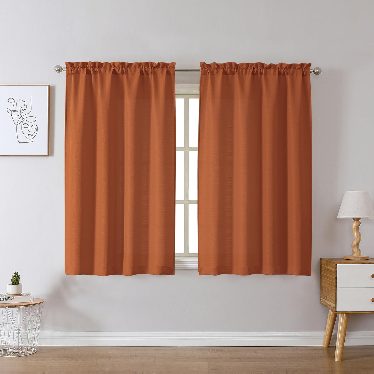Chyhomenyc 2 Panels White Kitchen Curtains 36 Inch Length Tier Curtain