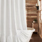 Farmhouse Shower Curtain Ruffle Linen Beige 72" W x 72" L