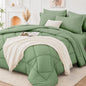 FUANNA Full Size Comforter Sets 7 PCS, Navy Blue Bed Set, Soft Bed in a Bag