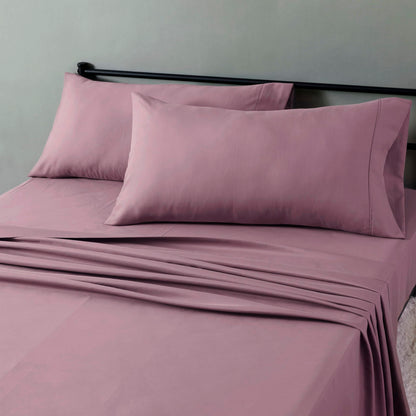 Amazon Basics Lightweight Super Soft Easy Care Breathable Microfiber 4 Piece Bed Sheets Set with 14-Inch Deep Pockets, Full, Navy Blue, Solid